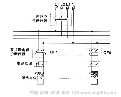 伴熱電纜電伴熱的標準配電箱典型應用線路圖